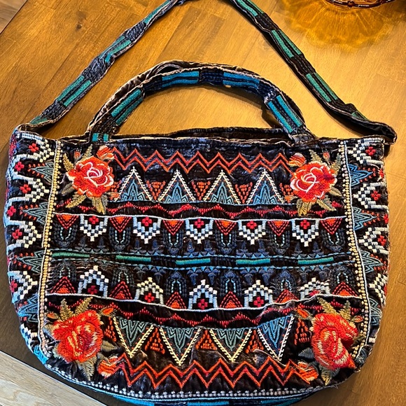 Johnny Was Handbags - Johnny Was bag velvet embroidered workshop